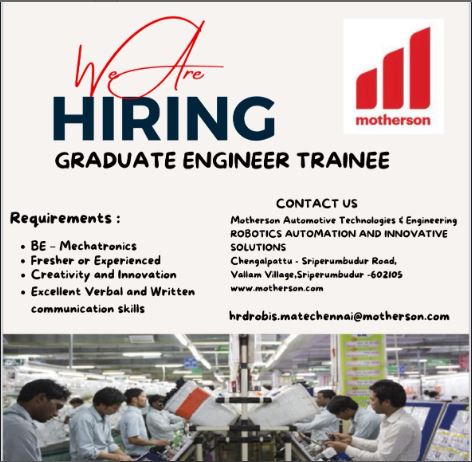 Mechatronics Fresher Job Vacancy